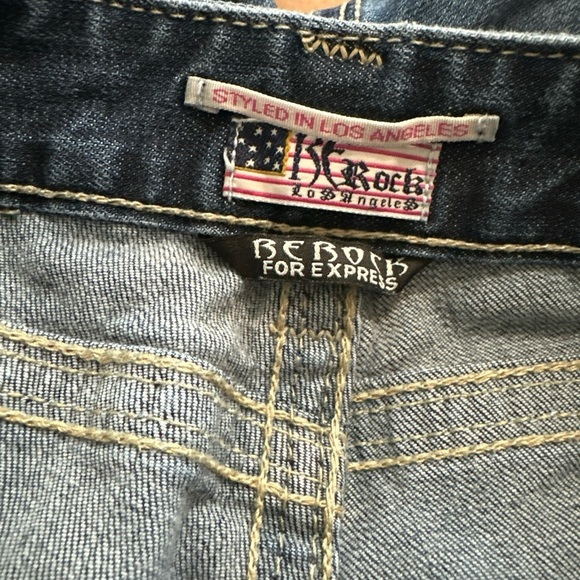 ReRock For Express Jeans Womens 4 Short Blue Denim Skinny Cotton Spandex LA - Picture 15 of 15